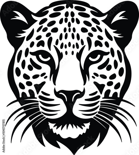Black silhouette of leopard head