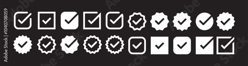 checkmark vector, checkmark icon set, approved symbol, checked checkbox mark, checkmark set, editable line.