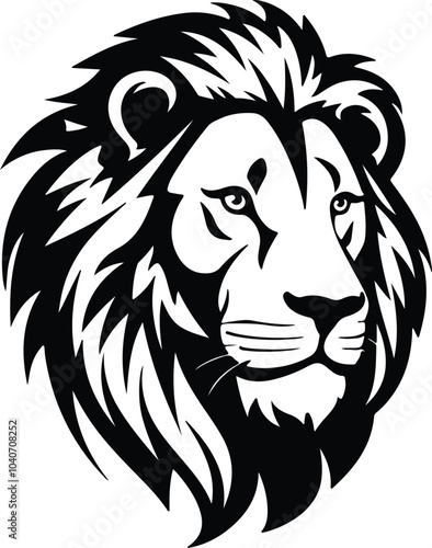 Black silhouette of lion head