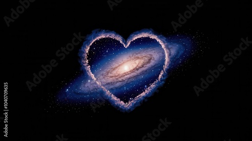 Heart is drawn in the sky with stars