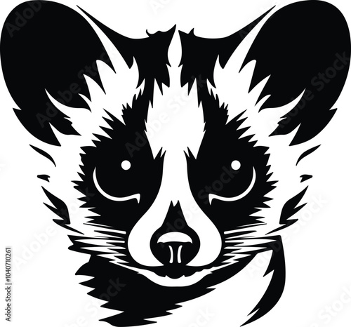 Wallpaper Mural Black silhouette of loris head Torontodigital.ca