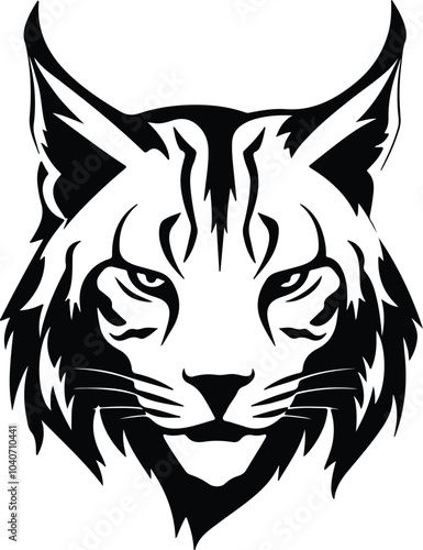 Black silhouette of lynx head