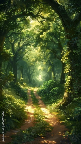 Travel road in magic forest