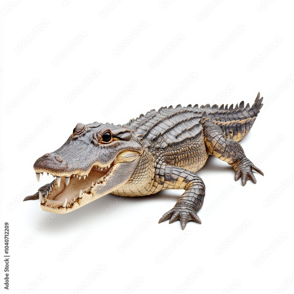 Obraz premium Crocodile on a white isolated background.