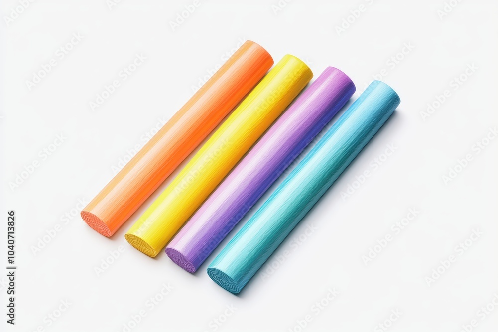 Colorful modeling clay sticks on a white isolated background. Colorful modeling clay sticks on a white isolated background.