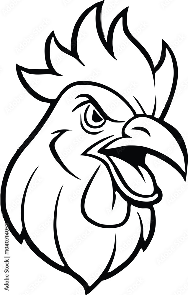 angry rooster head mascot logo white background . angry rooster head mascot logo white background .