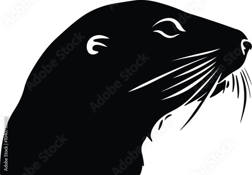 Black silhouette of mole head