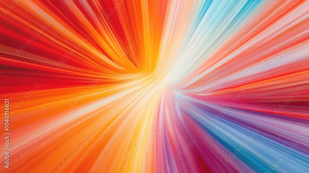 Obraz premium A dynamic explosion of radiant, intersecting rays with vibrant color contrasts and smooth gradients, modern and bold