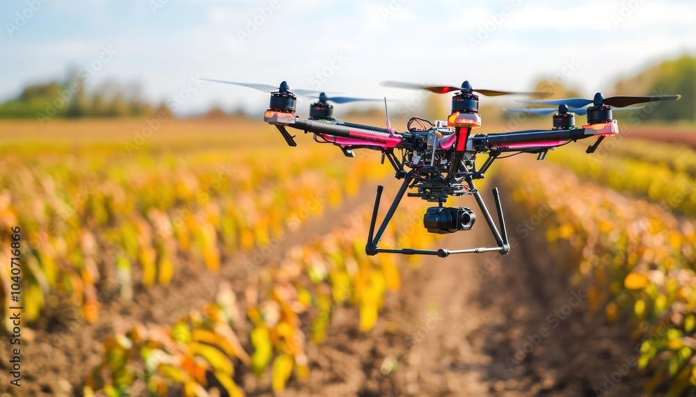 Drone scanning fields with infrared sensors to assess crop growth and performance Drone scanning fields with infrared sensors to assess crop growth and performance