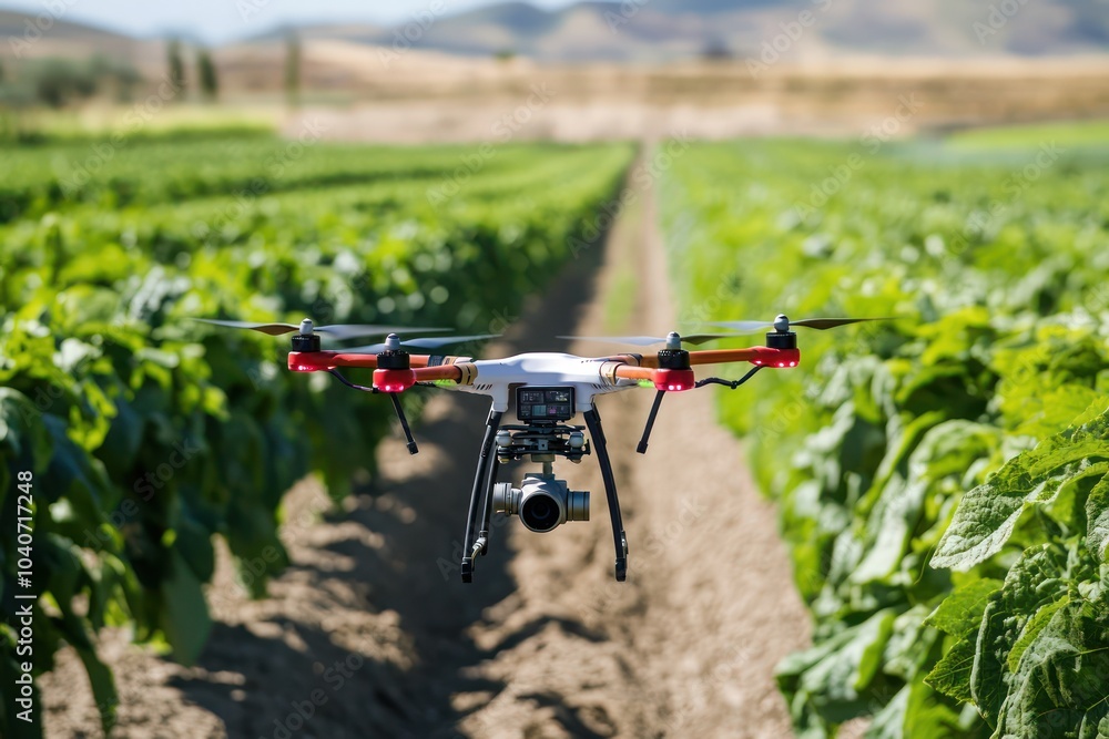 Drone using thermal imaging to assess crop health in a precision farming landscape Drone using thermal imaging to assess crop health in a precision farming landscape