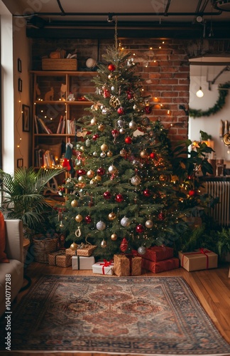 Wallpaper Mural Beautifully decorated Christmas tree in the living room Torontodigital.ca