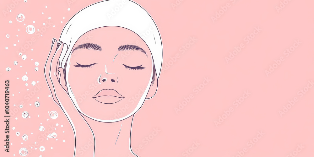 Skin care, moisturizing, Korean cosmetics, delicate skin. Skin healing cocnept. Skin healing icon. Skin care, moisturizing, Korean cosmetics, delicate skin. Skin healing cocnept. Skin healing icon.