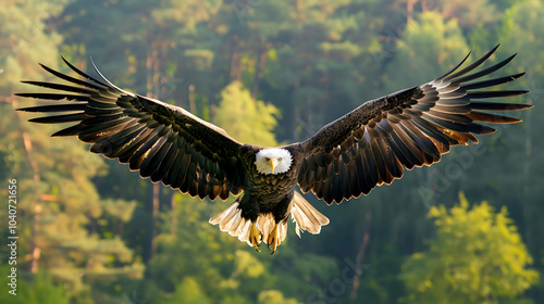 Wallpaper Mural Soaring high above the forest, the majestic bald eagle is a symbol of strength and freedom. Torontodigital.ca
