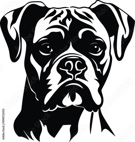 Black silhouette of boxer head