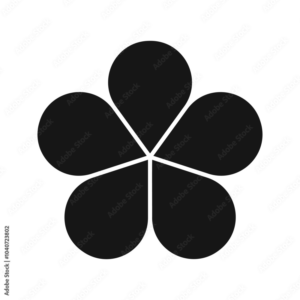 Flower diagrams with 5 petals. Pie chart divided on five equal segments in leaf shapes isolated on white background. Floral layout for data presentation. Vector graphic illustration. Flower diagrams with 5 petals. Pie chart divided on five equal segments in leaf shapes isolated on white background. Floral layout for data presentation. Vector graphic illustration.