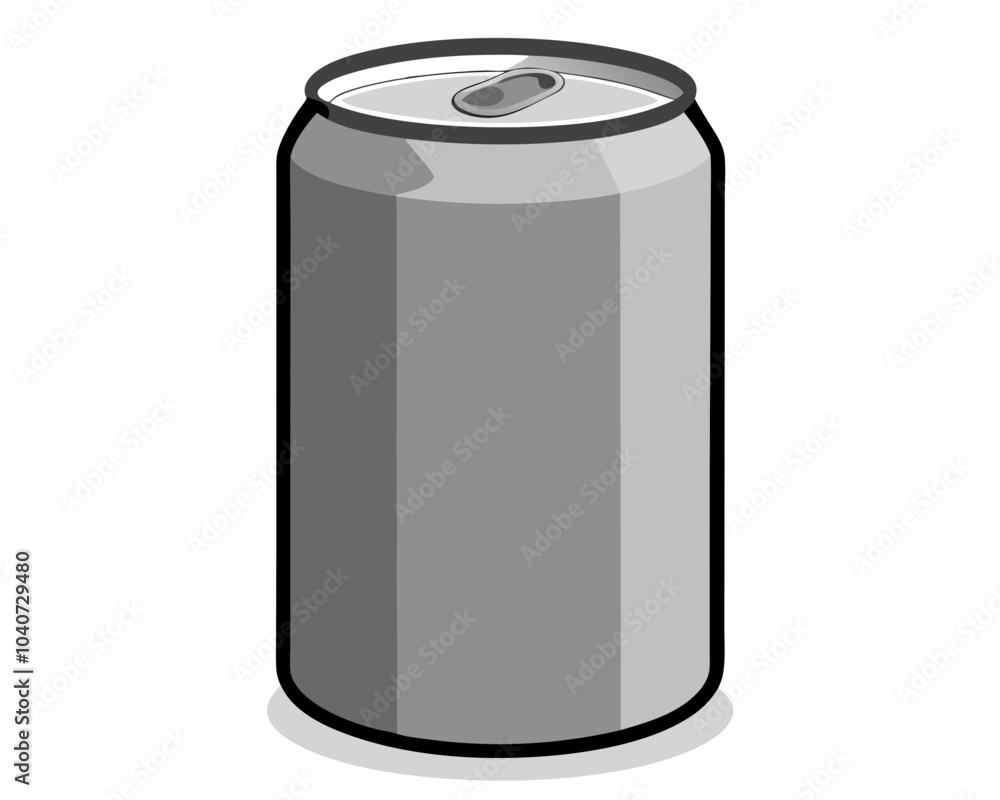 lank Soda Can. Aluminum soft drink can on white background lank Soda Can. Aluminum soft drink can on white background