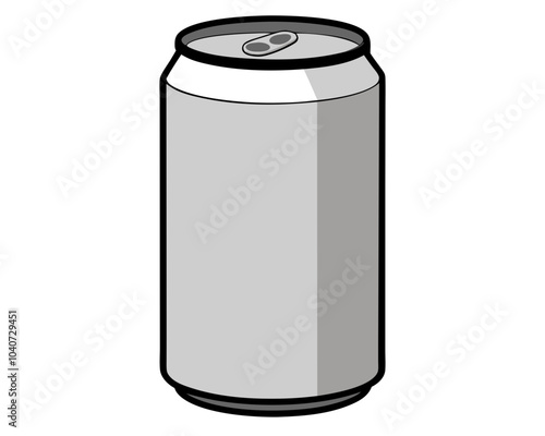  lank Soda Can. Aluminum soft drink can on white background