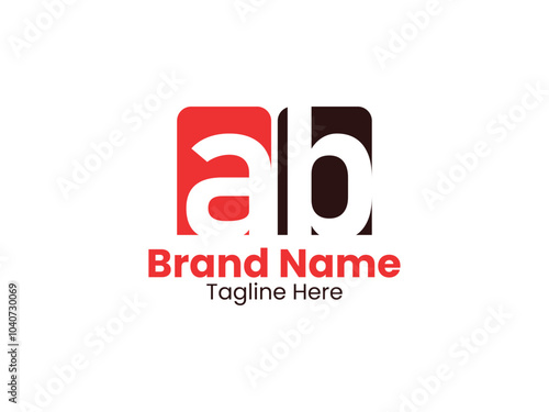 Letter ab logo design vector with black and red colors ab Letter Logo Design
