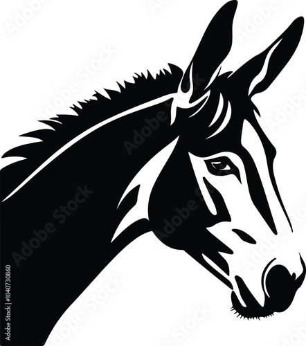 Black silhouette of onager head