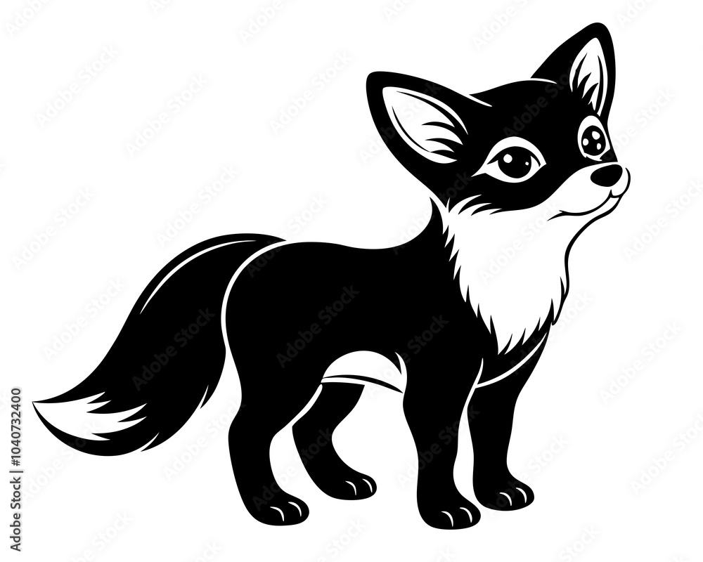 Obraz premium fox cub looking up