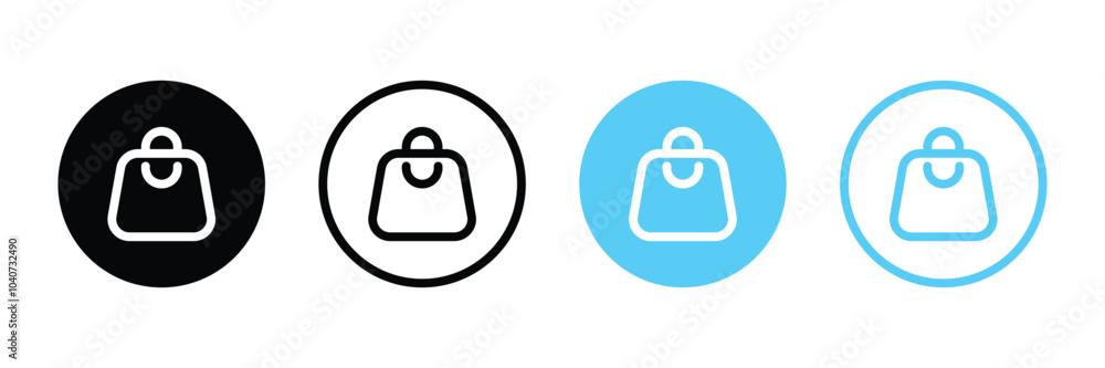 Obraz premium Set of Shopping bags icons. Packages, Cary Bag, marketing, shop bag symbol. Vector Illustration.