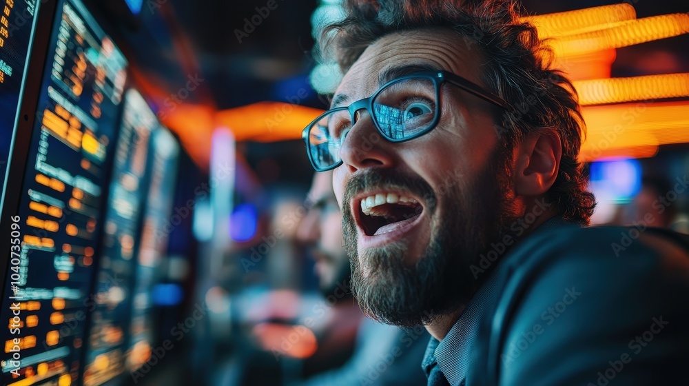 Shocked Businessman Reacts to Unexpected Stock Market Changes Shocked Businessman Reacts to Unexpected Stock Market Changes