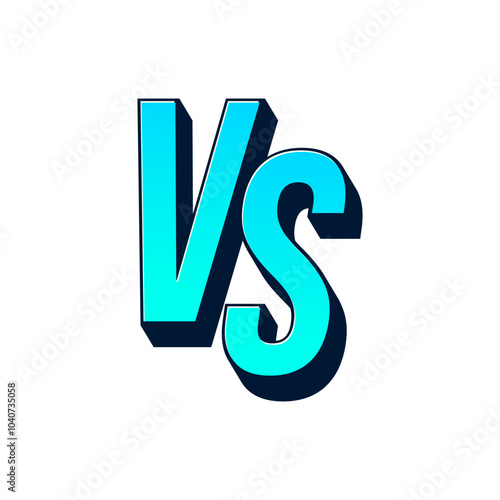 Versus vs screen banner for battle or comparison Versus blue glowing 3d vector text for games and opponents. team A versus Team B gaming UI design. lightning VS visual