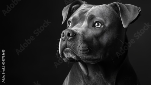 Powerful Portrait: The Grace and Strength of a Black Pitbull