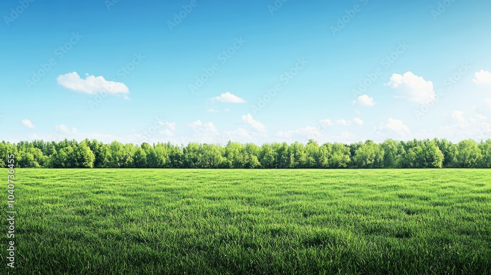Lush green meadow under clear blue sky Lush green meadow under clear blue sky