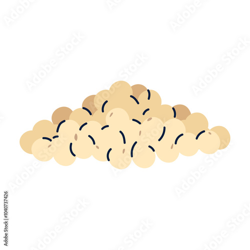 Vector image of a white bean icon on a white background