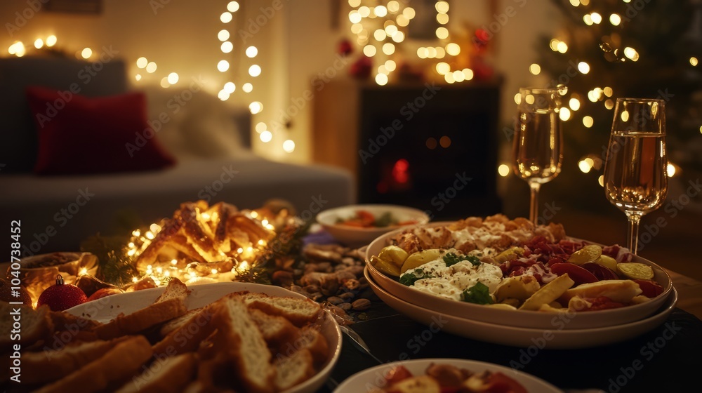 christmas holiday sofa decorated with various meals christmas holiday sofa decorated with various meals
