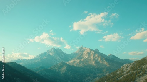 Majestic mountains under clear skies