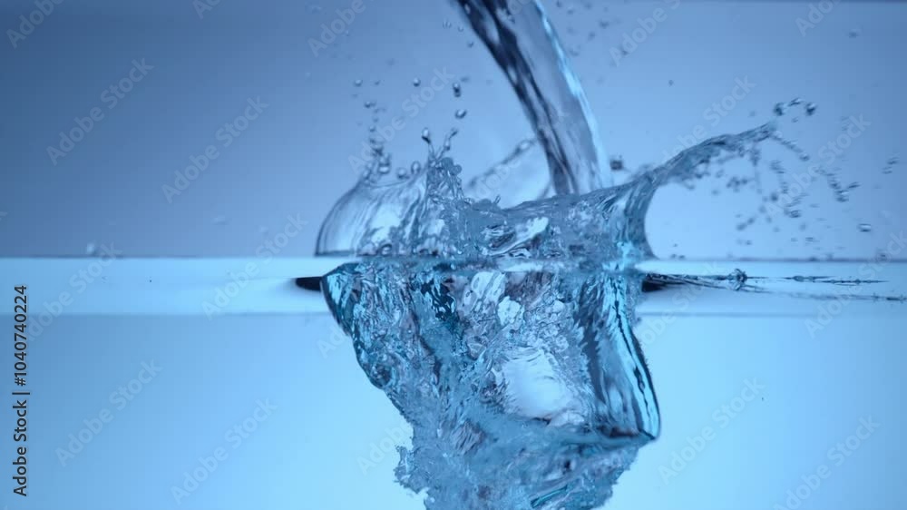 water rushes down the surface of the water in slow motion water rushes down the surface of the water in slow motion