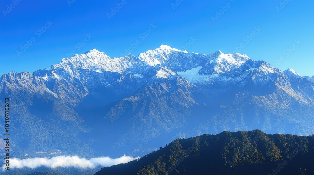 Majestic mountains under clear skies Majestic mountains under clear skies