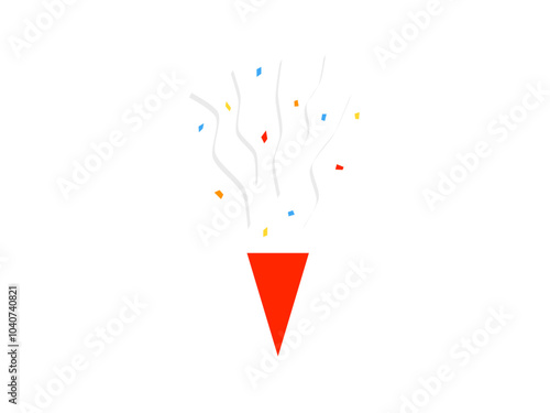 フラットパーティークラッカーアイコン：赤