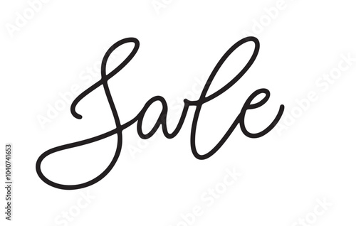 Sale Bouncy Monoline Pen. Calligraphy Script. Sign And Banner Design. Vector Illustration. Expressive Modern Handwritten Typeface. Retail Promotion. 