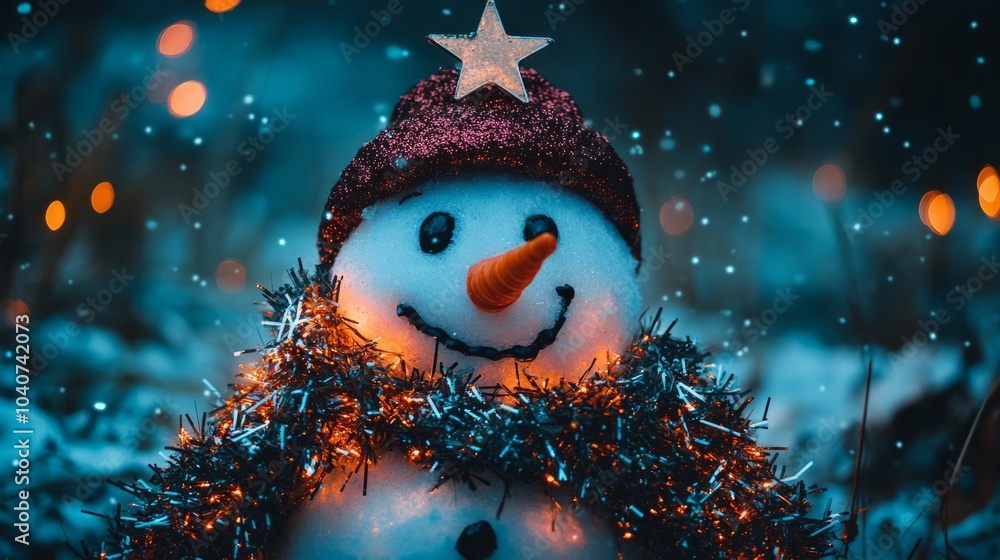 Obraz premium happy snowman face