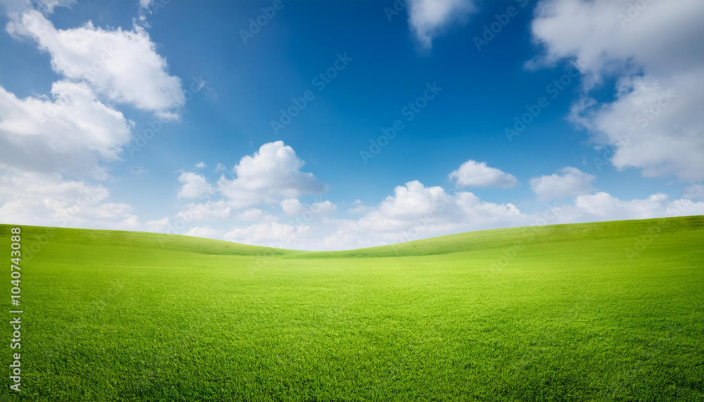 Green grass field with blue sky ad white cloud. Nature landscape background. Green grass field with blue sky ad white cloud. Nature landscape background.