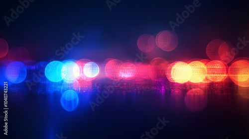 Abstract Background with Blurred Police Lights in Motion