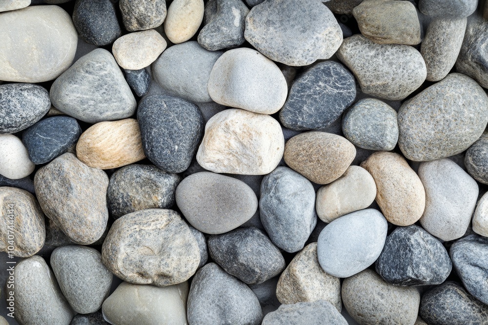 A diverse collection of pebbles in various colors and sizes, creating a natural textured surface in an outdoor setting during daylight A diverse collection of pebbles in various colors and sizes, creating a natural textured surface in an outdoor setting during daylight