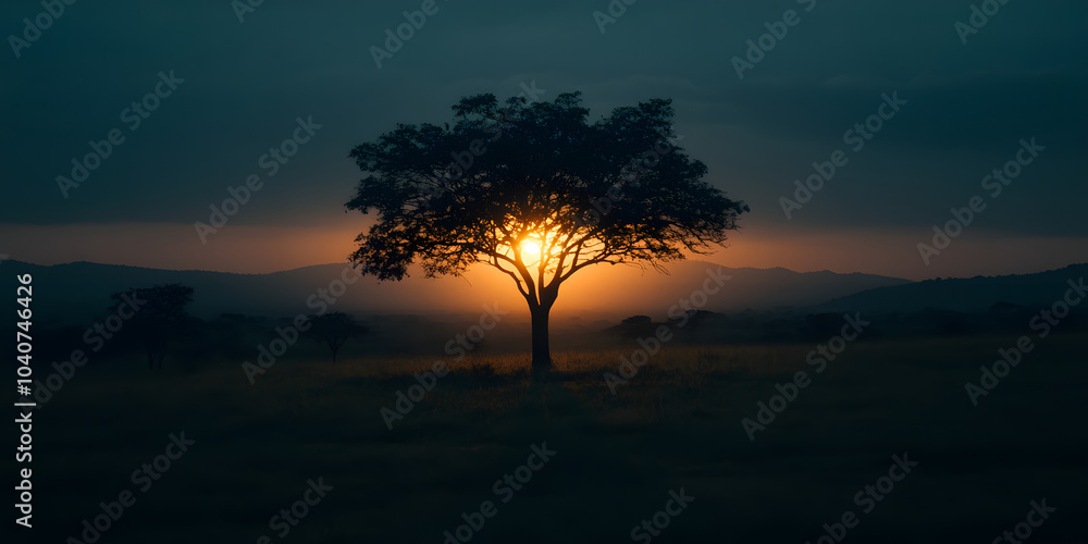 Pôr do sol tranquilo significando paz interior Pôr do sol tranquilo significando paz interior