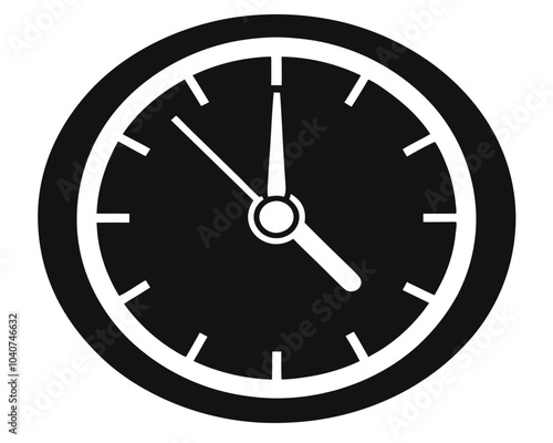 Big analog clock isolated black & white vector art illustration Free Download Big analog clock isolated black & white vector art illustration - GFXLoad