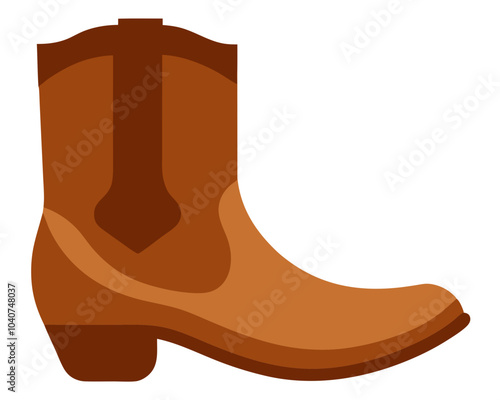 A brown ladies coyboy western boot isolated on a white background 