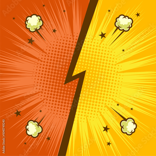 Comic battle versus fight template background