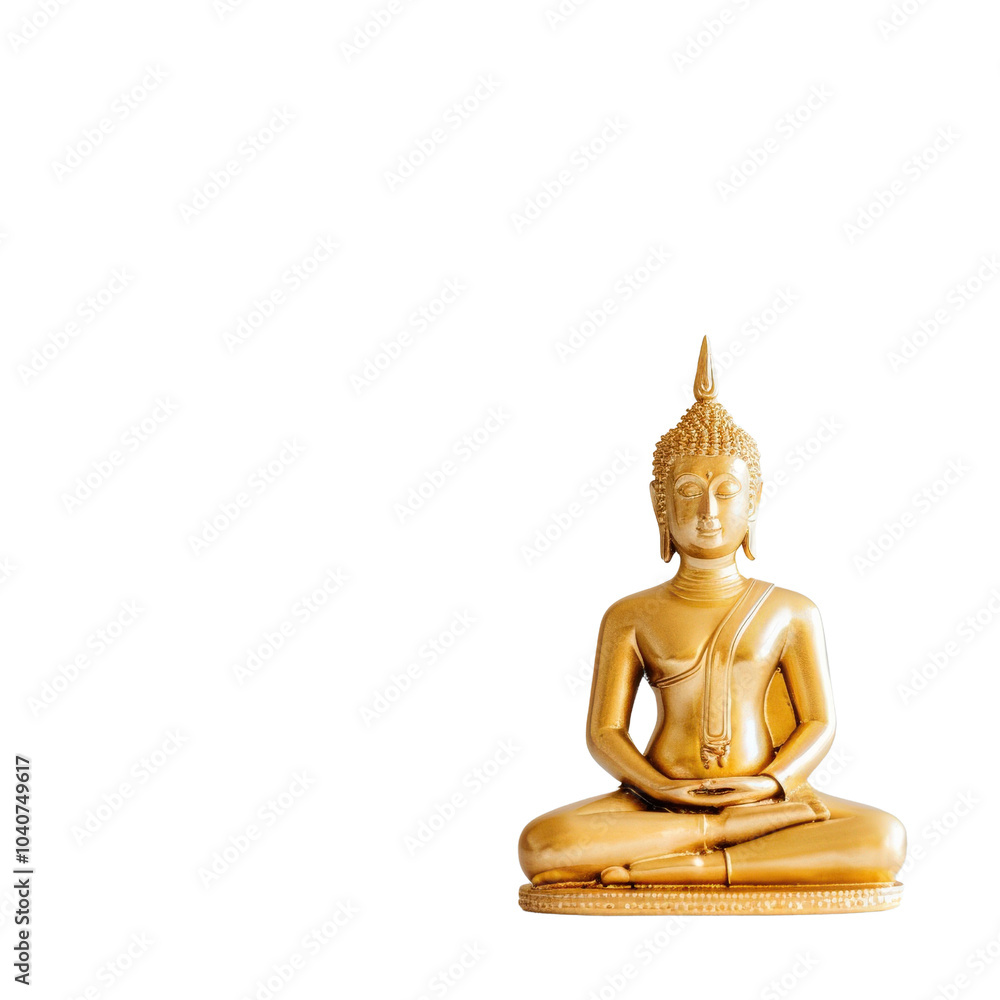 Golden Buddha statue on a white background. Golden Buddha statue on a white background.