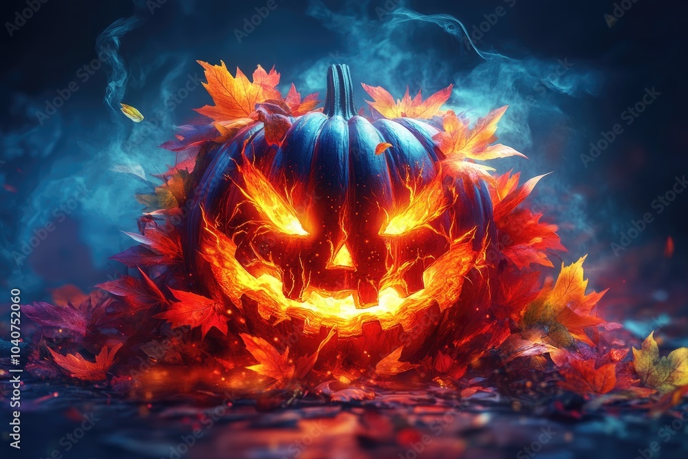 Halloween Background with Pumpkins in Multiple Colors Halloween Background with Pumpkins in Multiple Colors