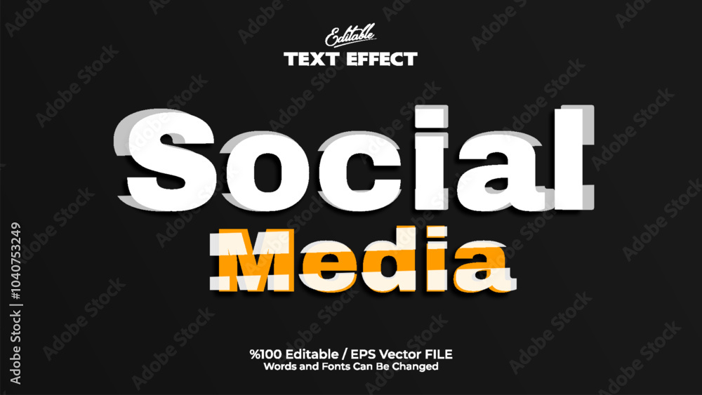 Social media editable text effect Social media editable text effect