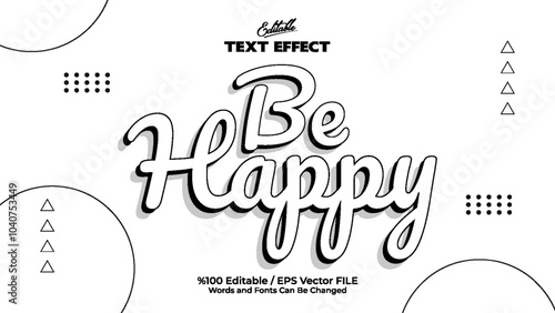 Minimal style editable text effect
