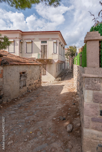 Balikesir Ayvalik Cunda Island Street Views Stone Greek Houses Historical Texture and Surroundings photo