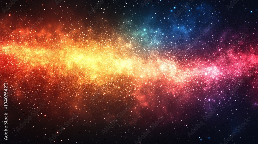 Naklejka premium Colorful nebula in space with stars.